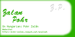 zalan pohr business card